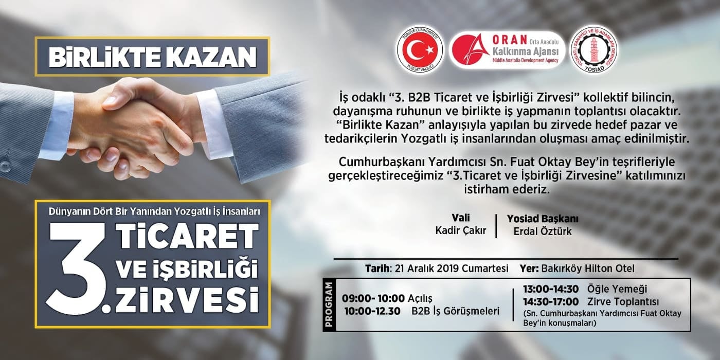 Yozgatlı İş İnsanları 3. Zirvede İstanbul'da Buluşacak